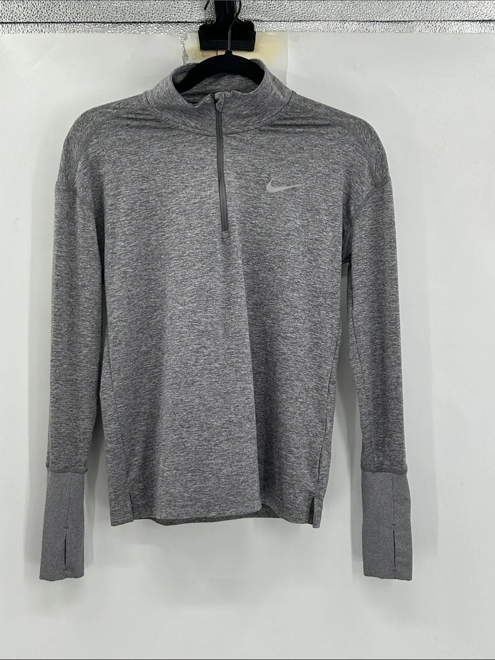 Nike Element 1/2 Zip Long Sleeve Running Top Grey Size XS